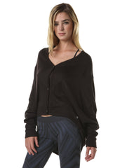 Button Up Laze Cardigan (Black)