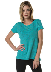 Back Slit Burnout Top (Emerald)