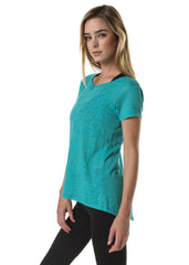 Back Slit Burnout Top (Emerald)