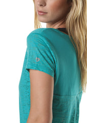 Back Slit Burnout Top (Emerald)