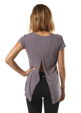 Back Slit Burnout Top (Moondusk)